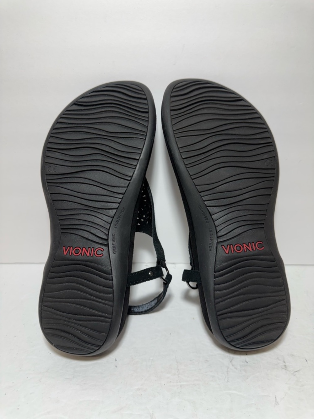 Vionic Kirra Sandals Black Perf Leather Comfort Casual Summer Beach Size 8.5 - Picture 7 of 9